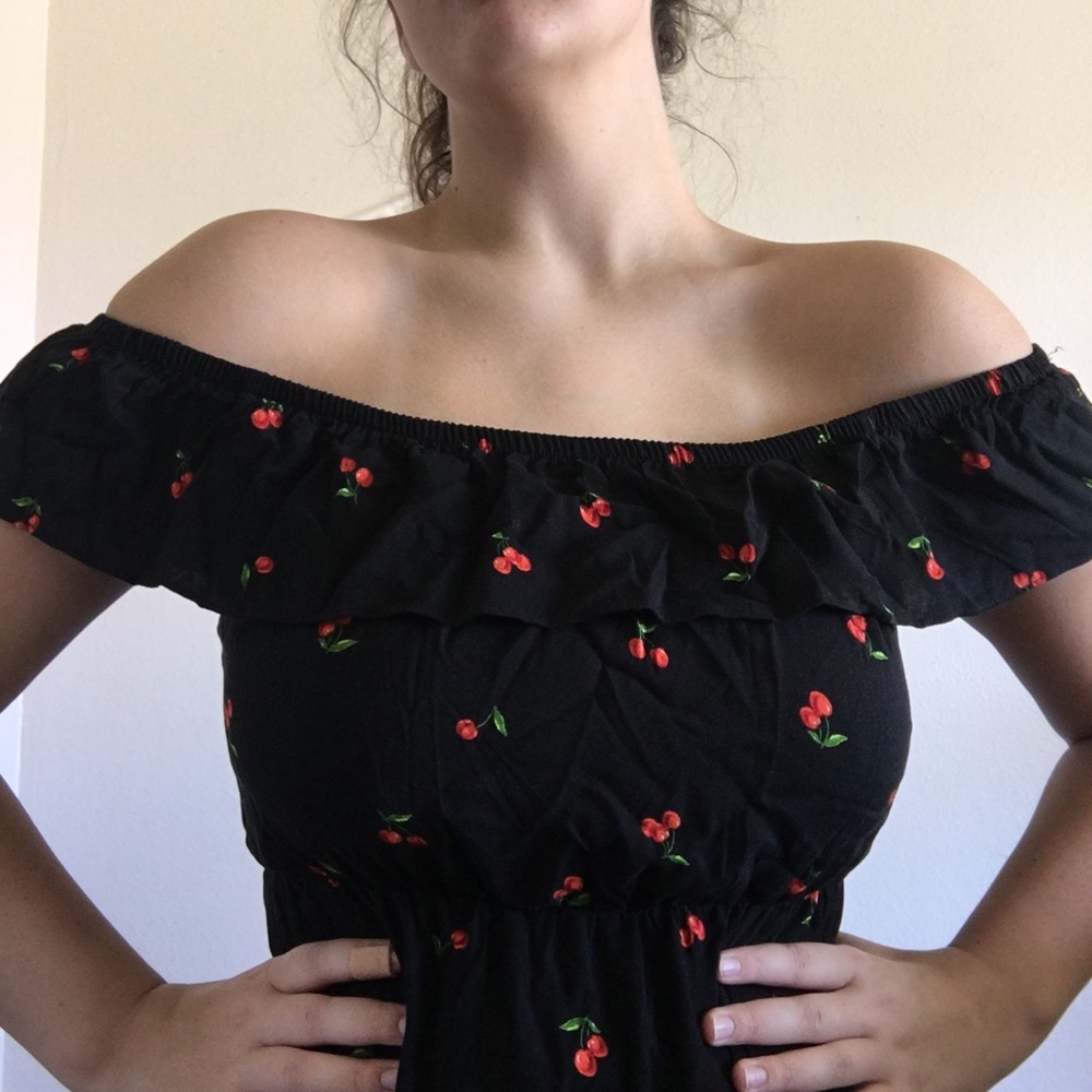 black cherry print dress